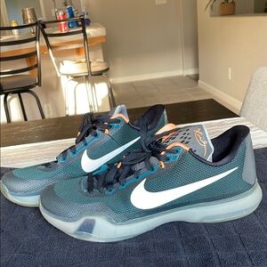 Nike Kobe 10 X FLIGHT 705317-308 Teal Reflect Silver Black Wolf Grey Sz 13